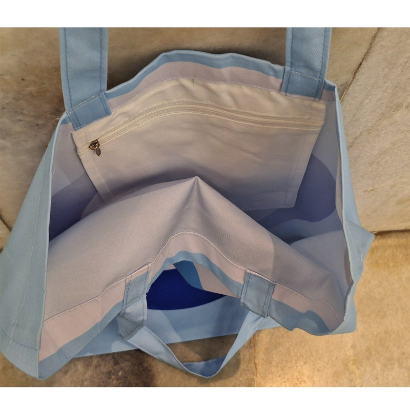 Evil Eye - Light Blue Recycled Polycotton Tote | Verified Sustainable Tote Bag on Brown Living™