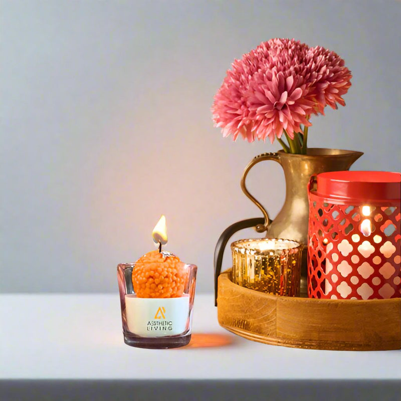 Festive Motichoor Laddoo Soywax Candle - Jasmine | Verified Sustainable Candles Fragrances on Brown Living™