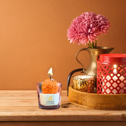 Festive Motichoor Laddoo Soywax Candle - Jasmine | Verified Sustainable Candles Fragrances on Brown Living™