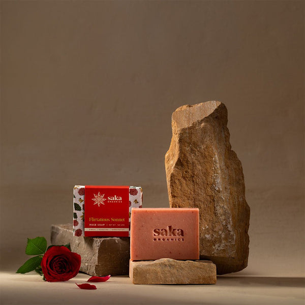 Flirtatious Sonnet | Handmade Rose Soap with Coconut Oil & Shea Butter (120gm) | Verified Sustainable Body Soap on Brown Living™