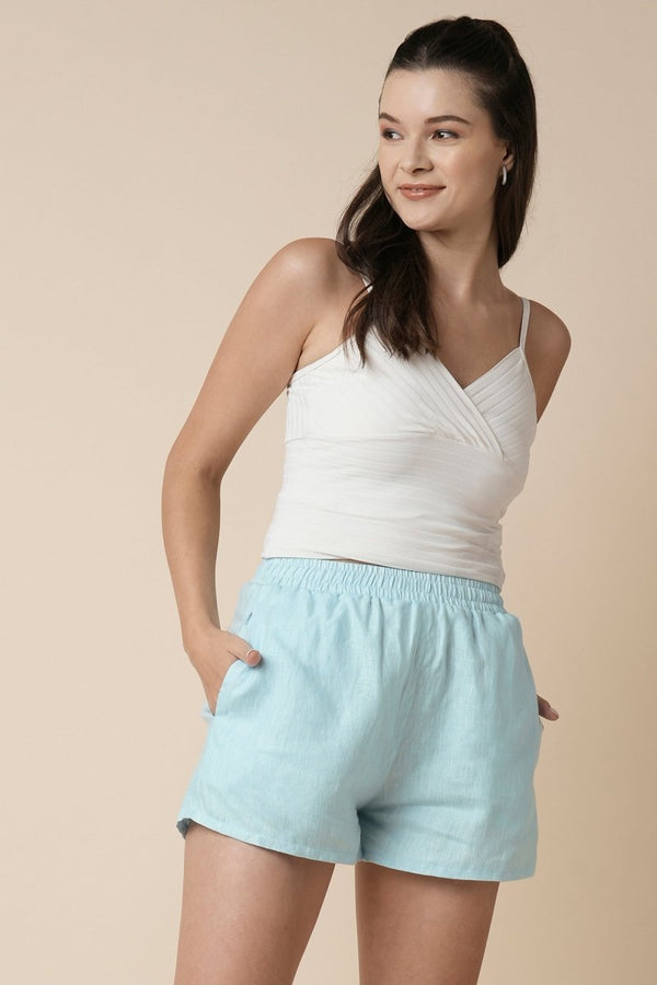 Floater Shorts - LightBlue - 100% Hemp | Verified Sustainable Womens Shorts on Brown Living™