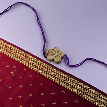 Floral Filigree flower Shape Eco - Friendly Rakhi with Free Roli & Seeds! | Verified Sustainable Rakhi on Brown Living™