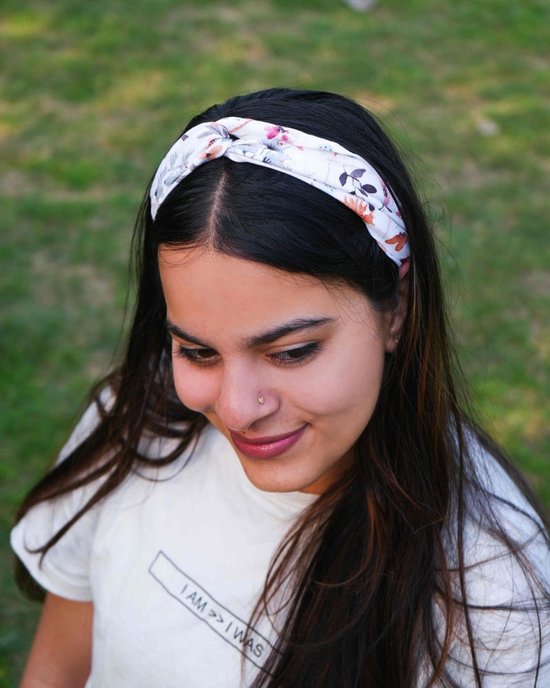 Floral Twisted Knot Headband | Verified Sustainable Hair Styling on Brown Living™