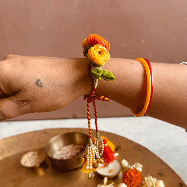 Genda Phool - Plantable Beej Handtie For Bhabhi/Behen | Verified Sustainable Rakhi on Brown Living™