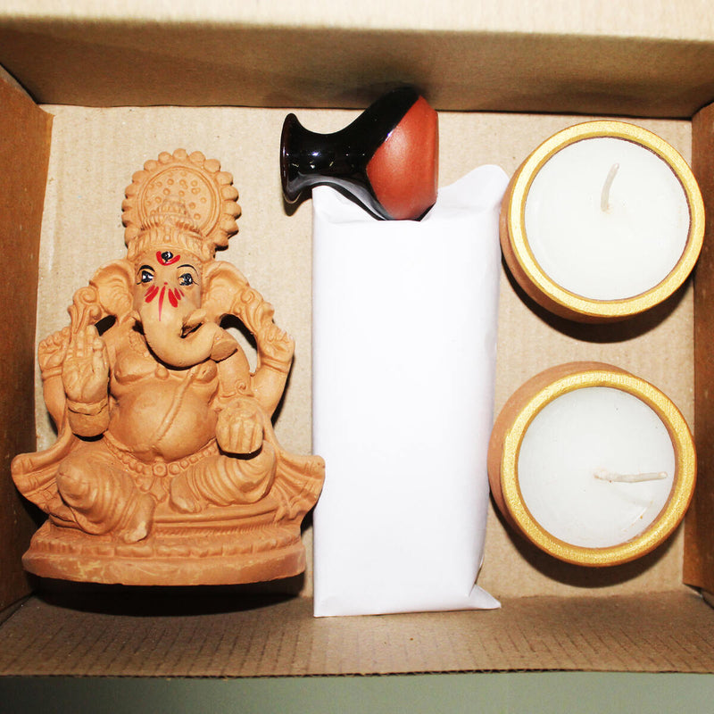 Buy Little Ganesh gift (Puja kit) | Eco-friendly Ganesha Idol | Shop Verified Sustainable Religious Items on Brown Living™