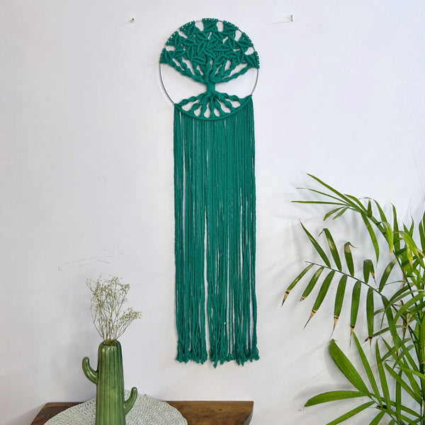 Green Macrame Tree of Life | Verified Sustainable Wall Decor on Brown Living™