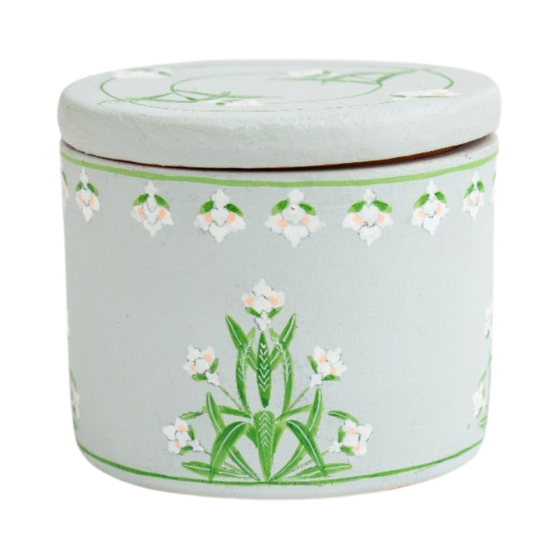 Hand Painted Terracotta Candle With Lid | Verified Sustainable Candles & Fragrances on Brown Living™