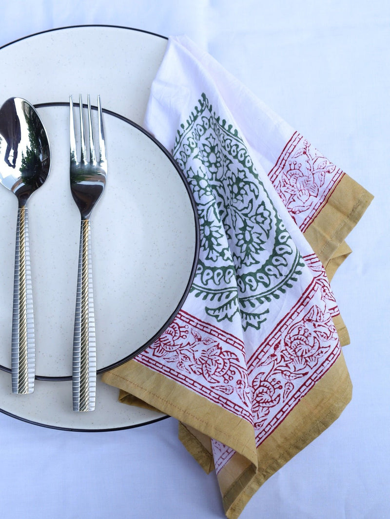 Handcrafted Organic Cotton Napkins- Set of 4 | Verified Sustainable Table Linens on Brown Living™