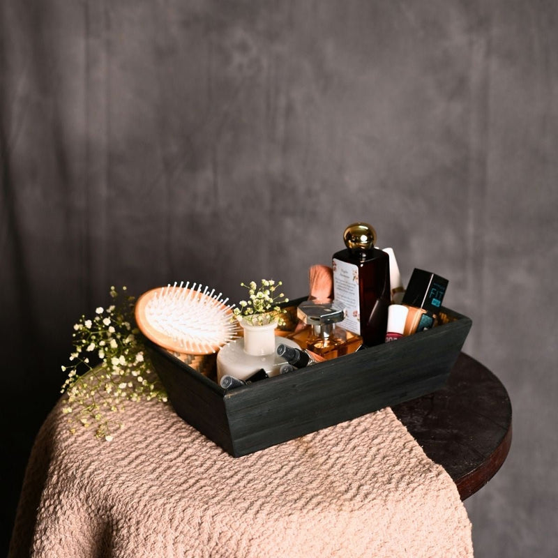 Handmade Bamboo Rectangular Basket - Black | Verified Sustainable Trays & Platters on Brown Living™