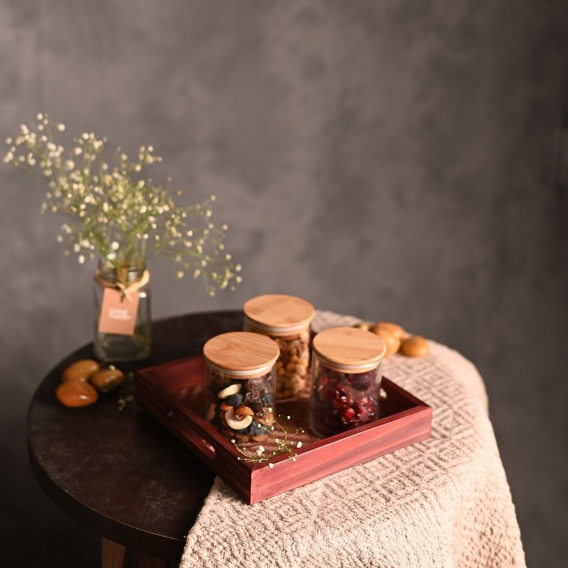 Handmade Bamboo Square Tray - Brown | Verified Sustainable Trays & Platters on Brown Living™