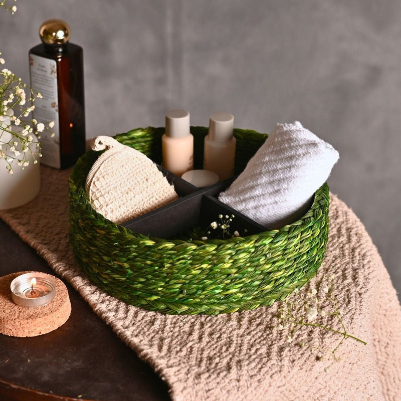 Handmade Sabai Grass Jewellery Box - Green | Verified Sustainable Baskets & Boxes on Brown Living™