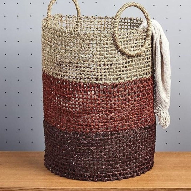 Handmade Sabai Grass Laundry Basket - Brown | Verified Sustainable Baskets & Boxes on Brown Living™