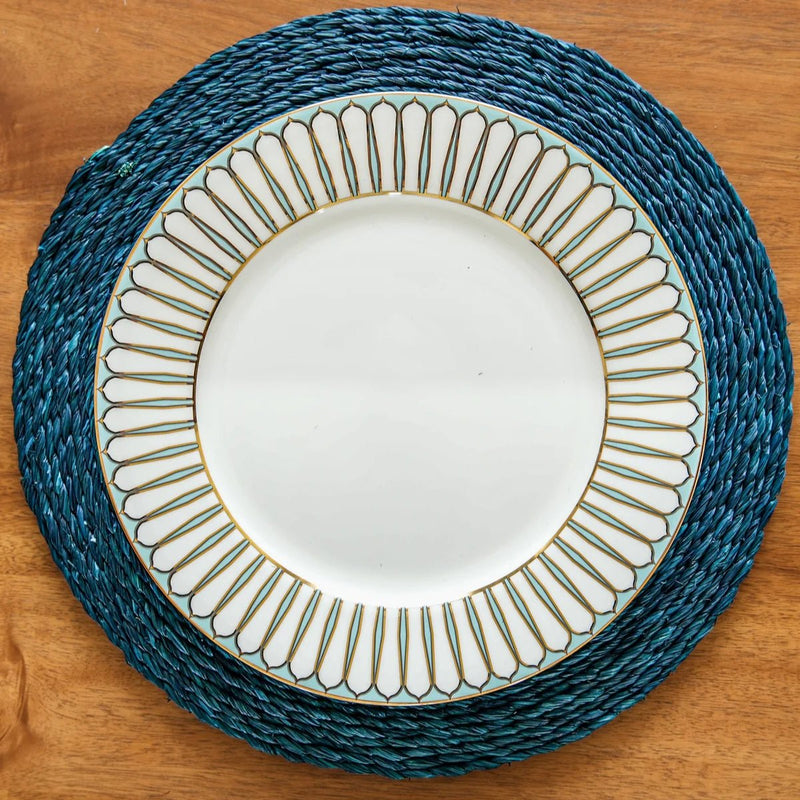 Handmade Sabai Grass Round Mats - Indigo | Verified Sustainable Table Decor on Brown Living™