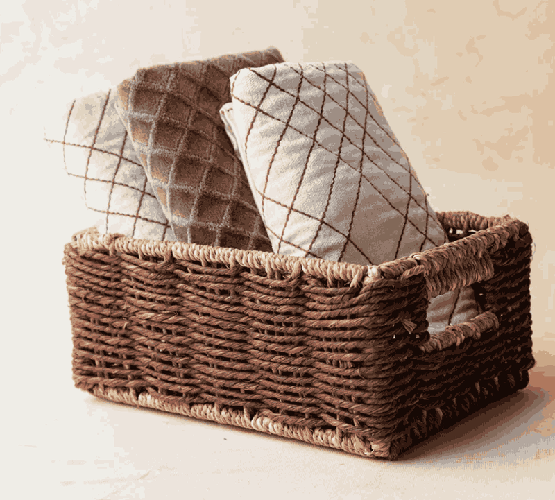 Handmade Sabai Grass Towel Basket- Brown | Verified Sustainable Baskets & Boxes on Brown Living™