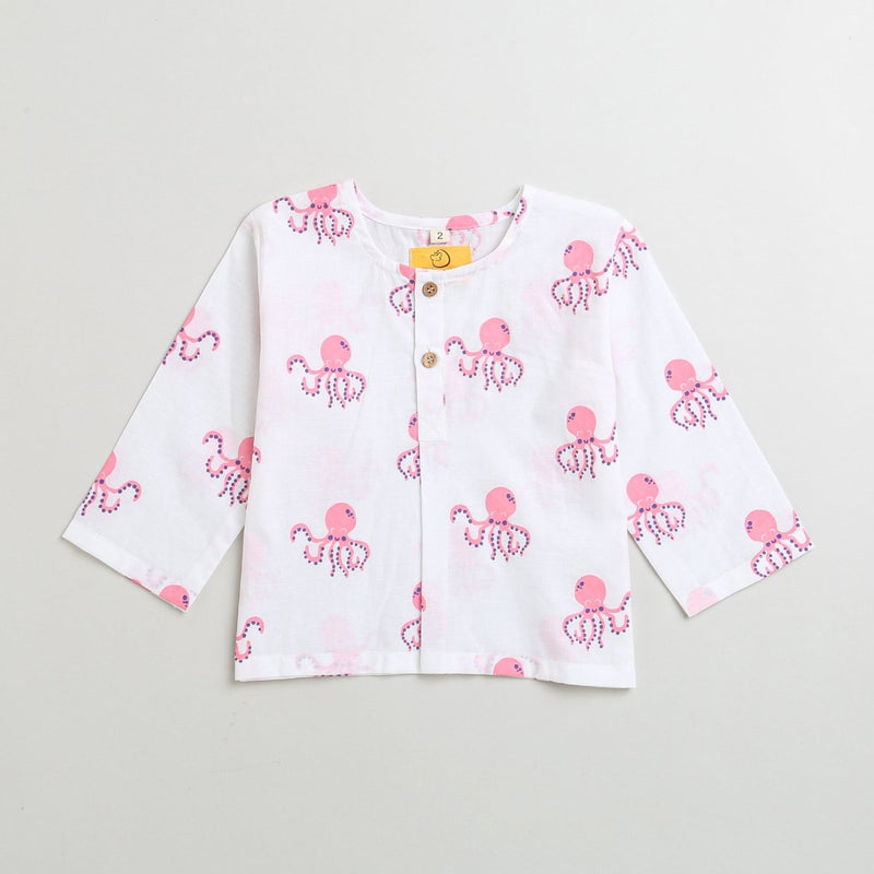 Hearty Octopus - Unisex Infant Cottom Nightwear | Verified Sustainable Kids Onesies on Brown Living™