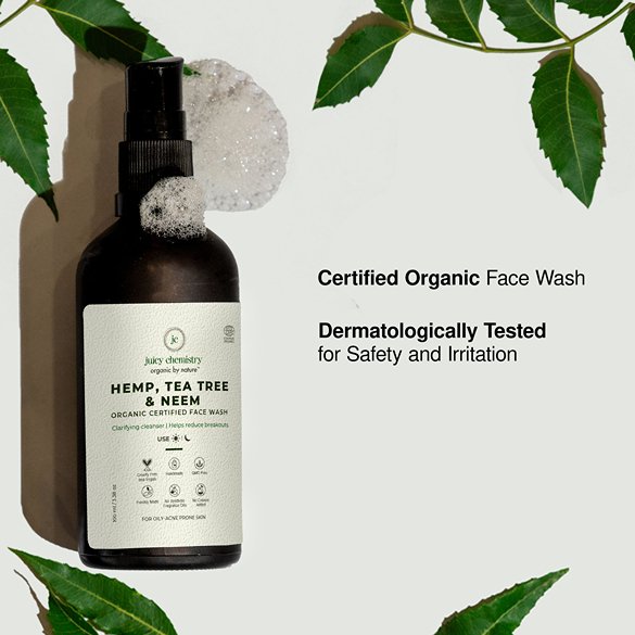 Hemp, Tea Tree & Neem Organic Face Wash - 100 ml | Face Cleanser | Verified Sustainable Face Wash on Brown Living™