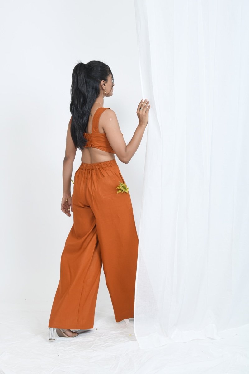 Hemp Wrap Pants | Rust - Limited Edition | Verified Sustainable Womens Pants on Brown Living™