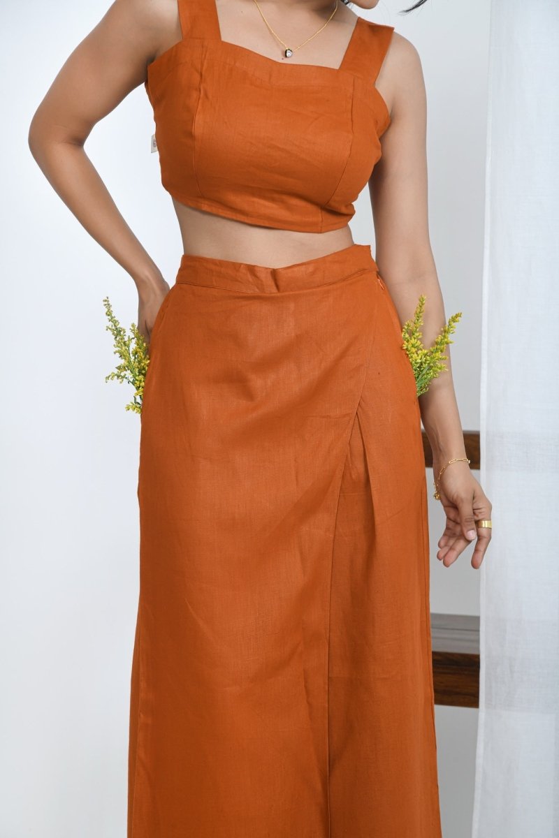 Hemp Wrap Pants | Rust - Limited Edition | Verified Sustainable Womens Pants on Brown Living™