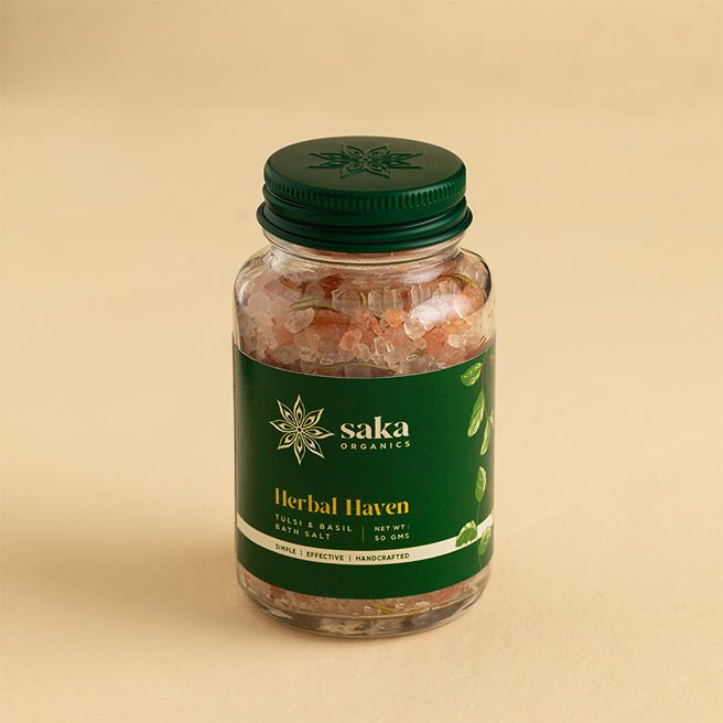 Herbal Haven | Handmade Tulsi & Basil Bath Salt (50gms) | Verified Sustainable Bath Salt on Brown Living™