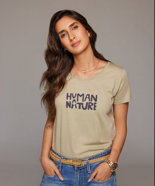 Human Nature - Womens Organic Cotton T - shirt | Sage | Verified Sustainable Womens T - Shirt on Brown Living™