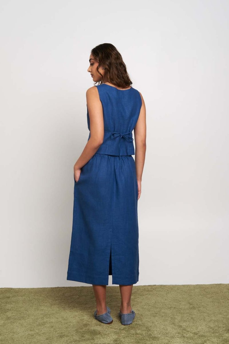 Ikigai Indigo Organic Cotton Skirt - Indigo | Verified Sustainable Womens Skirt on Brown Living™