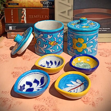 Jaipur Blue Pottery Diwali Gift Set - Large | Verified Sustainable Gift Giving on Brown Living™