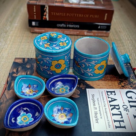 Jaipur Blue Pottery Diwali Gift Set - Large | Verified Sustainable Gift Giving on Brown Living™