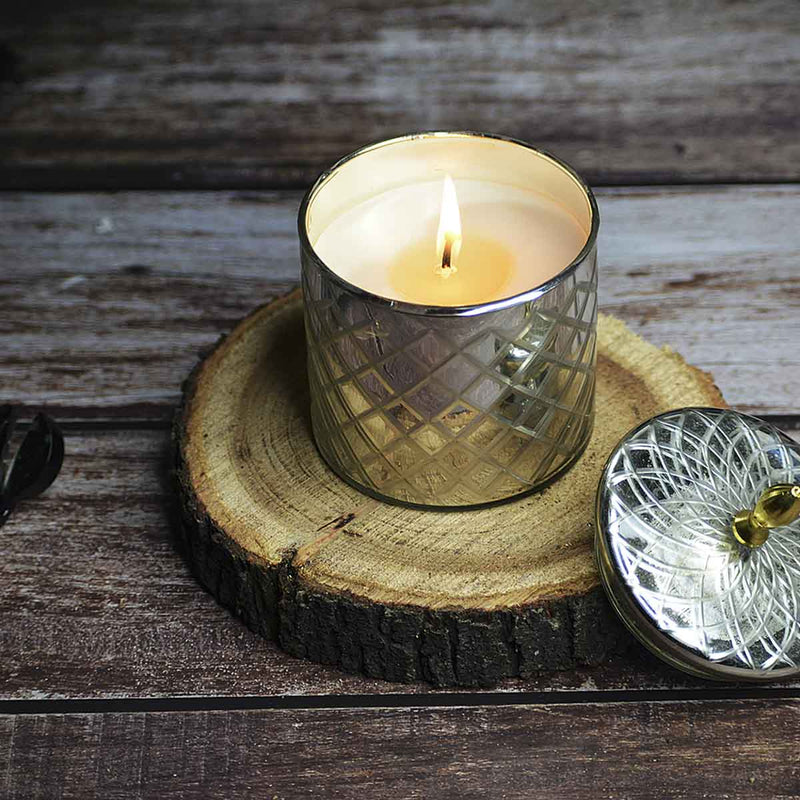 Jasmine Diamond Glass Luxury Soy Wax Candle | Verified Sustainable Candles & Fragrances on Brown Living™