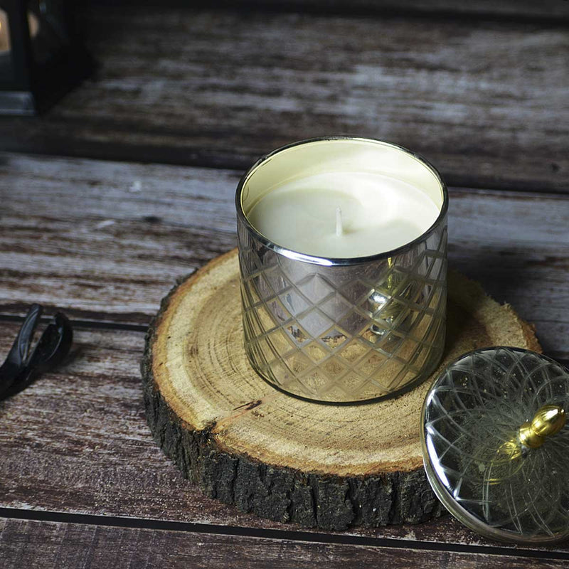 Jasmine Diamond Glass Luxury Soy Wax Candle | Verified Sustainable Candles & Fragrances on Brown Living™