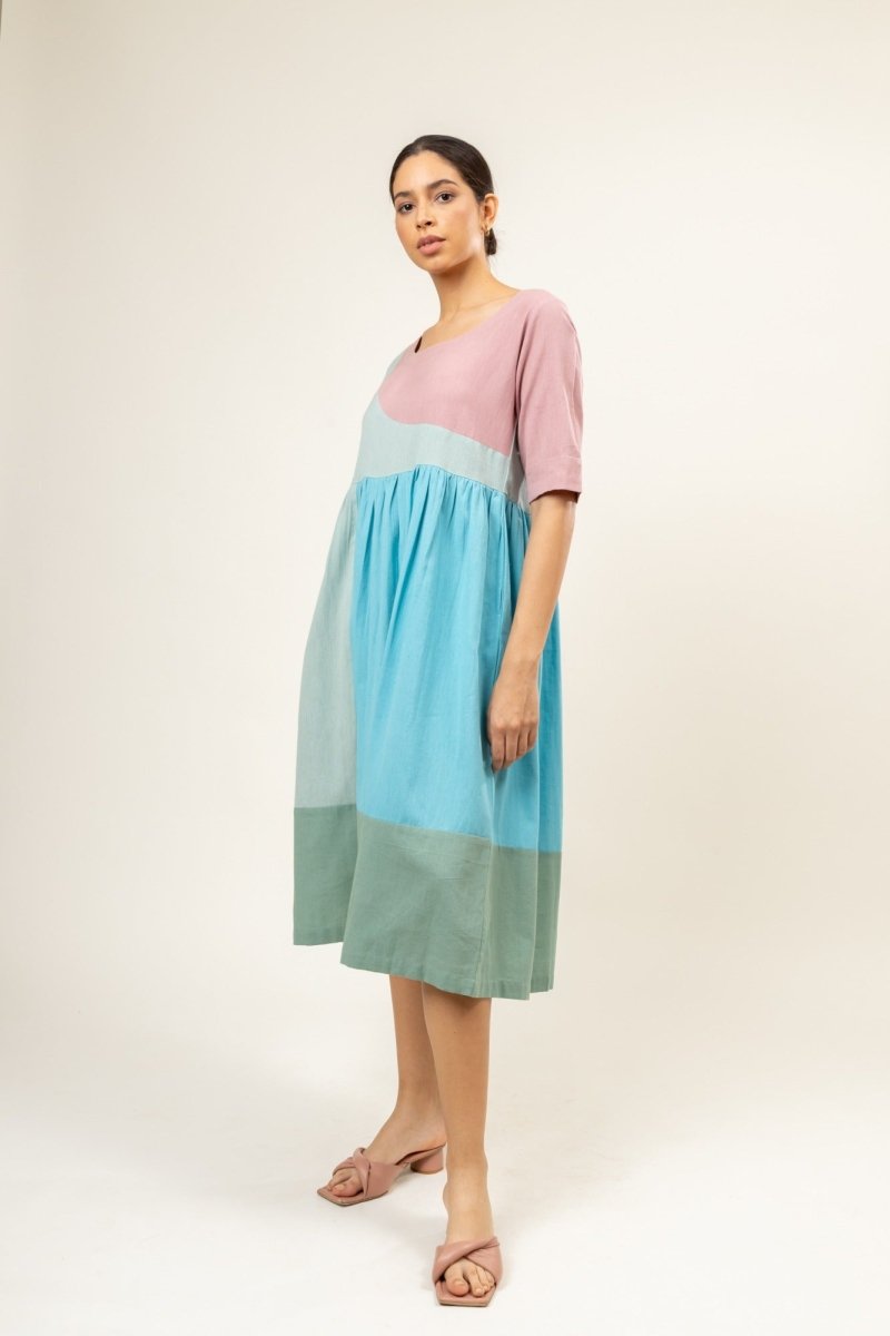 Jess Pastel Upcycled Cotton Dress | Verified Sustainable Womens Dress on Brown Living™