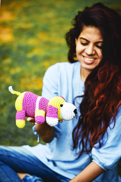 Joy Dog Handcrafted Crochet Soft Toy | Verified Sustainable Soft Toy on Brown Living™