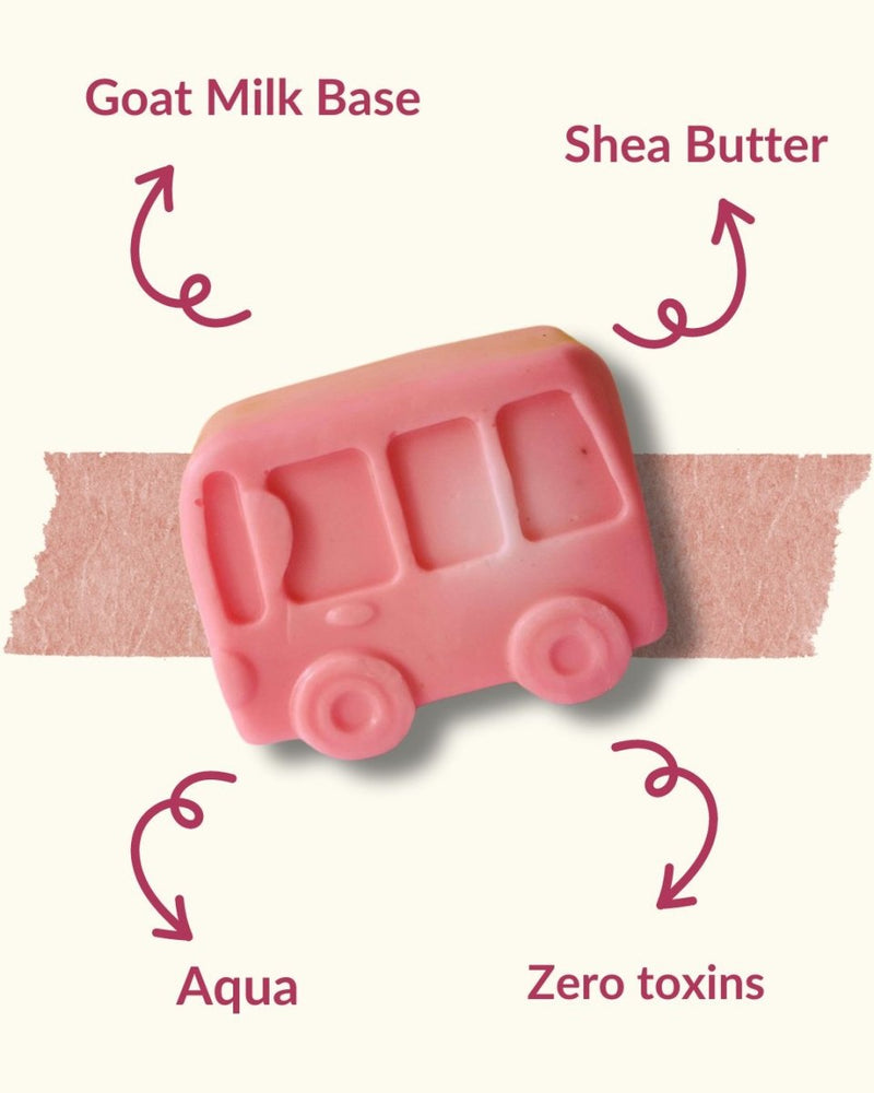 Kids Bus Shaped Goat Milk Shea Butter Soap Bar 100g | Verified Sustainable Body Soap on Brown Living™