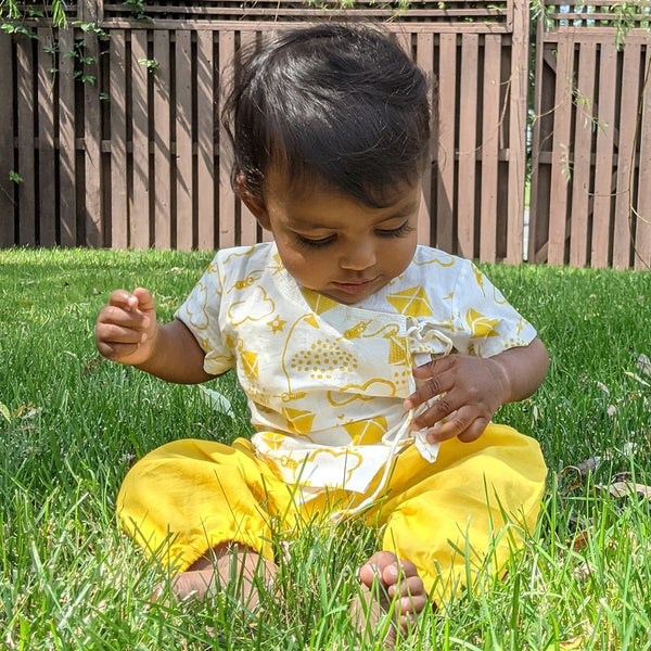 Kids Unisex Organic Cotton Newborn Bag - Patang and Koi Red Angrakha | Verified Sustainable Kids Daywear Sets on Brown Living™