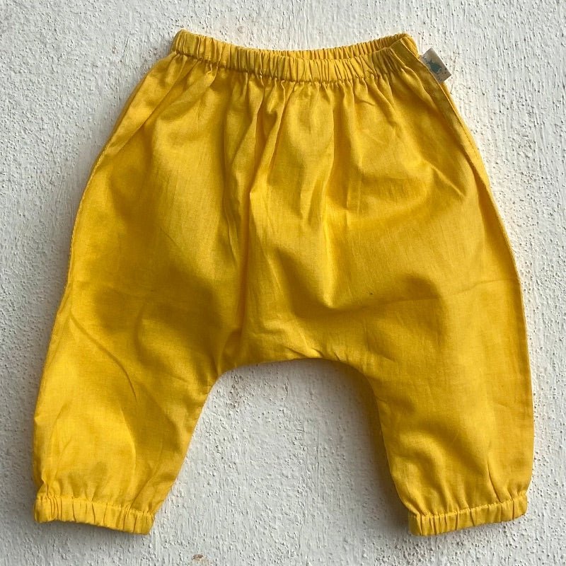 Kids Unisex Organic Cotton Patang Angarakha with Yellow Pants | Verified Sustainable Kids Daywear Sets on Brown Living™