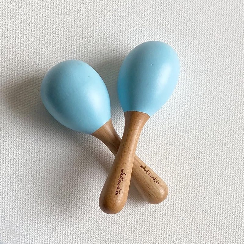 Kids Wooden Maracas Set - Blue | Verified Sustainable Kids Daywear Sets on Brown Living™