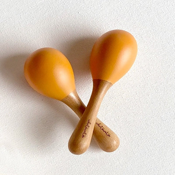 Kids Wooden Maracas Set - Orange | Verified Sustainable Kids Daywear Sets on Brown Living™