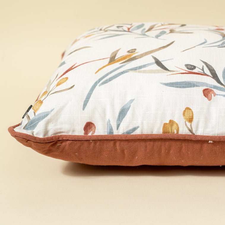 Leaf Pattern Printed Cushion Cover - Multi 45 X 45 Cm | Verified Sustainable Covers & Inserts on Brown Living™