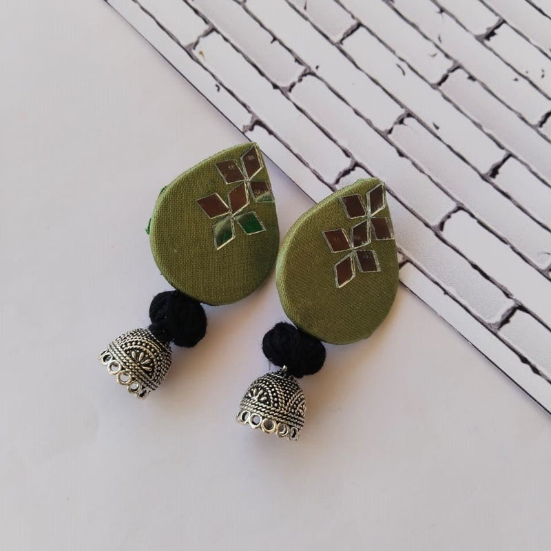 Light Green Ethnic Mirror Earrings | Verified Sustainable Womens earrings on Brown Living™