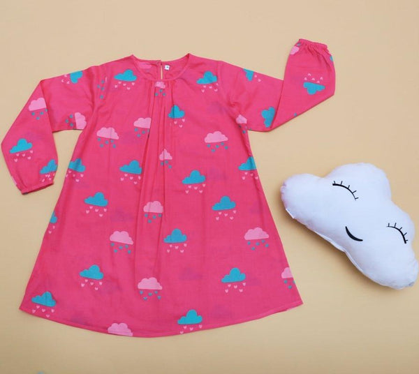 Little Cloud Pink - Girls Comfort Wear | Verified Sustainable Kids Frocks & Dresses on Brown Living™