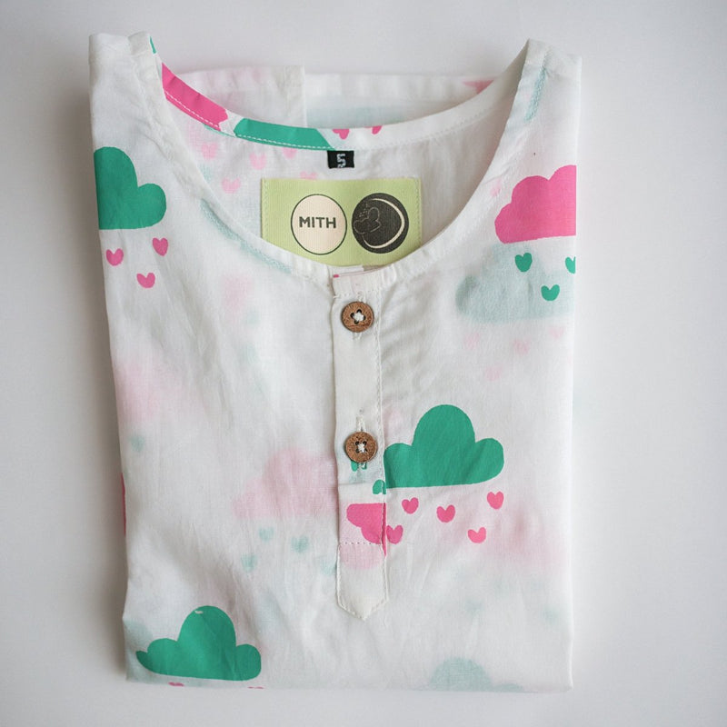 Little Clouds - Unisex Kids Cotton Nightwear | Verified Sustainable Kids Pyjamas on Brown Living™