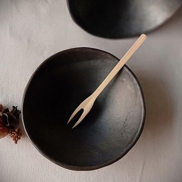 Longpi Black Pottery Soup Bowl | Verified Sustainable Dinner Set on Brown Living™