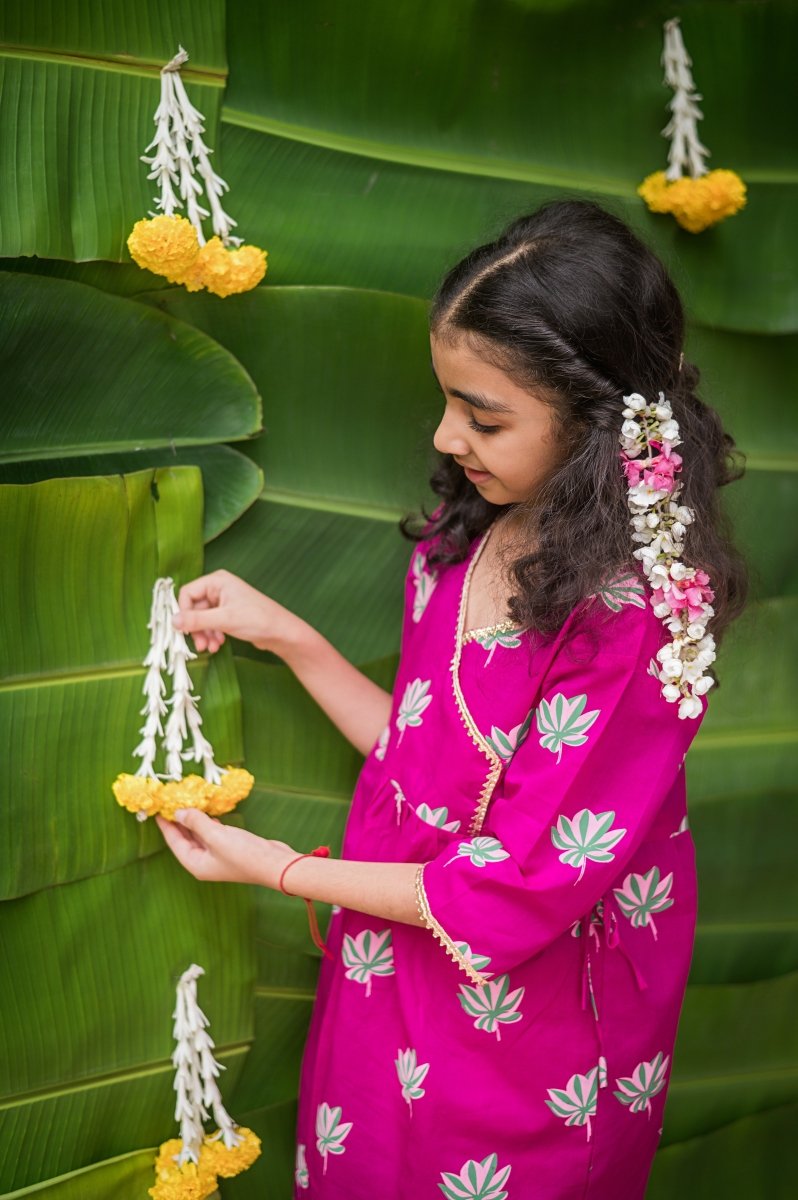 Lotus Bloom - Girls Ethnic Wear | Verified Sustainable Kids Ethnic Sets on Brown Living™