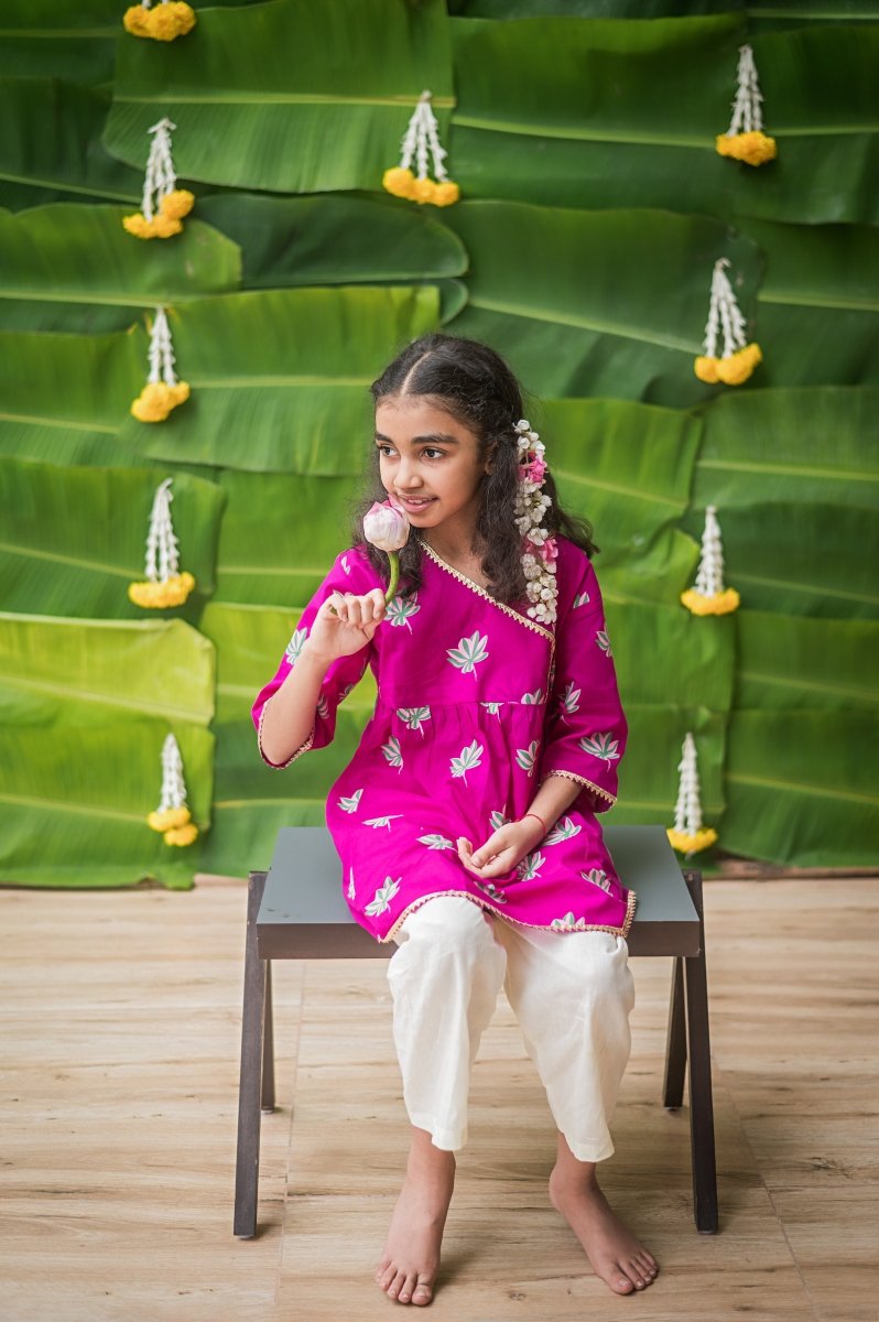 Lotus Bloom - Girls Ethnic Wear | Verified Sustainable Kids Ethnic Sets on Brown Living™