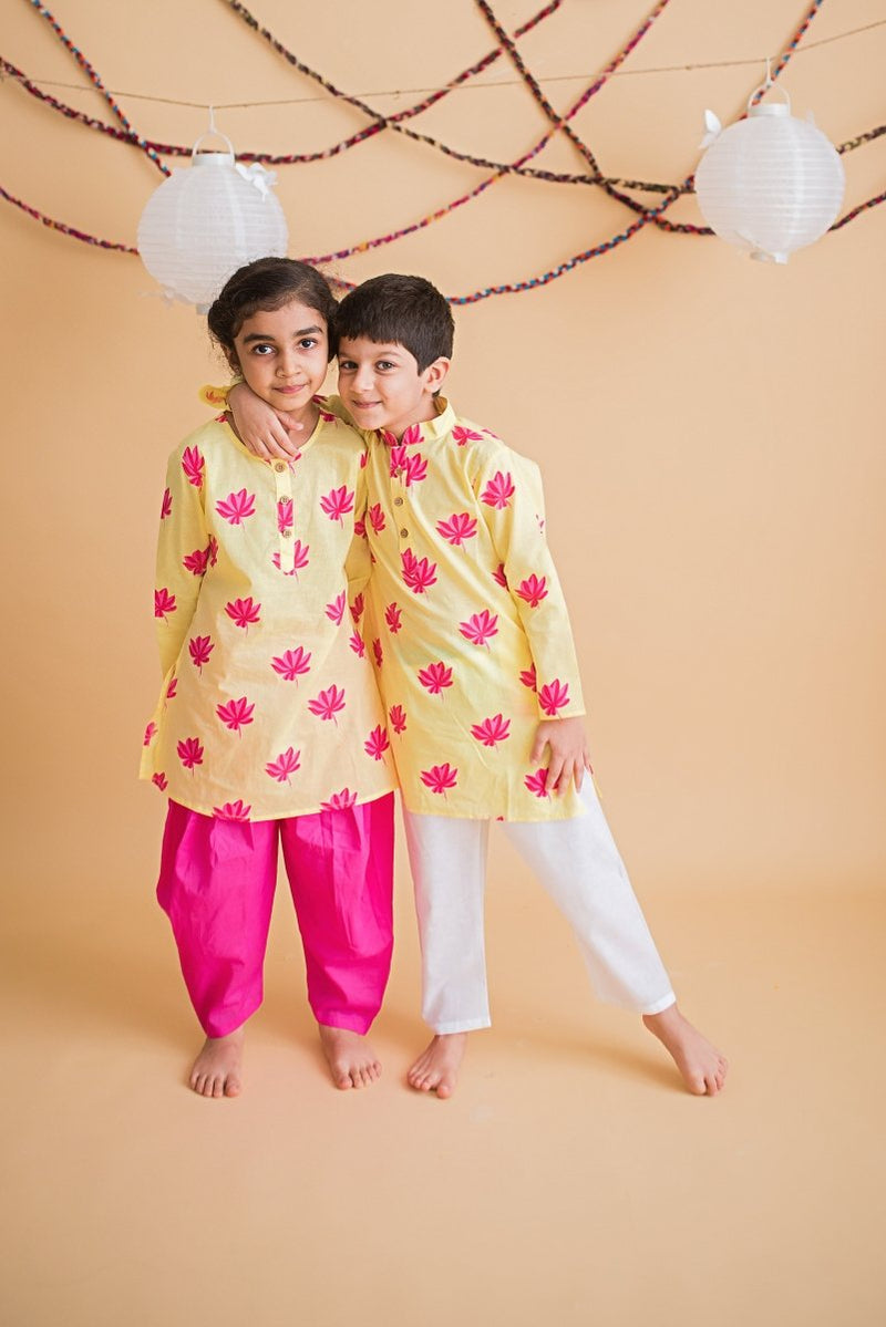 Lotus Bloom - Girls Ethnic wear | Verified Sustainable Kids Ethnic Sets on Brown Living™