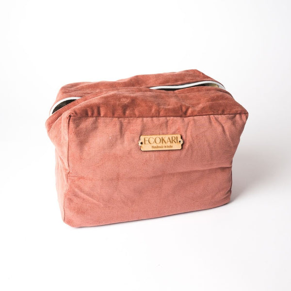 Magenta Voyage Corduroy Travel Pouch | Verified Sustainable Travel Accessories on Brown Living™