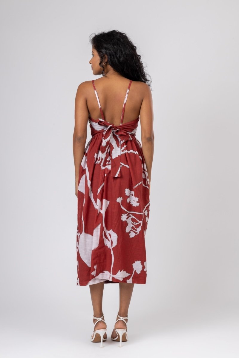 Mary Printed Upcycled Cotton Dress | Verified Sustainable Womens Dress on Brown Living™