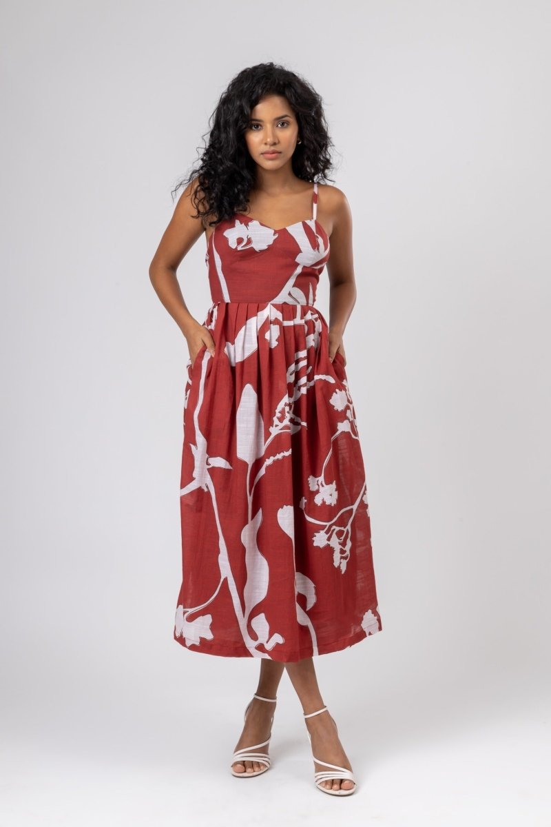 Mary Printed Upcycled Cotton Dress | Verified Sustainable Womens Dress on Brown Living™