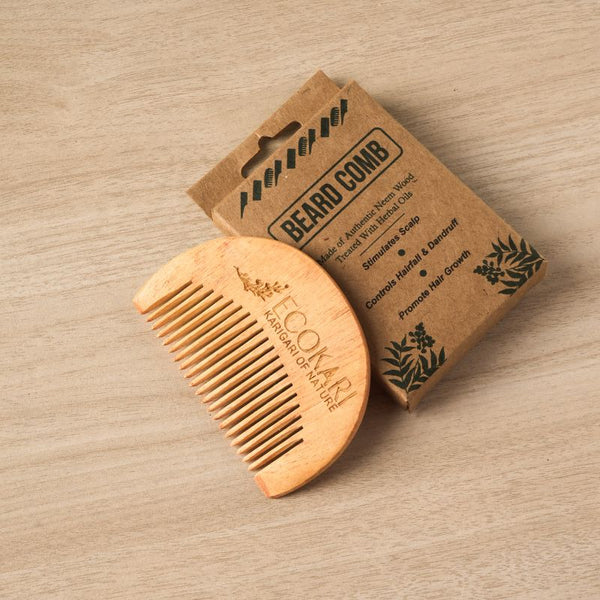 Men’s Neem Wood Beard Comb | Verified Sustainable Hair Comb on Brown Living™