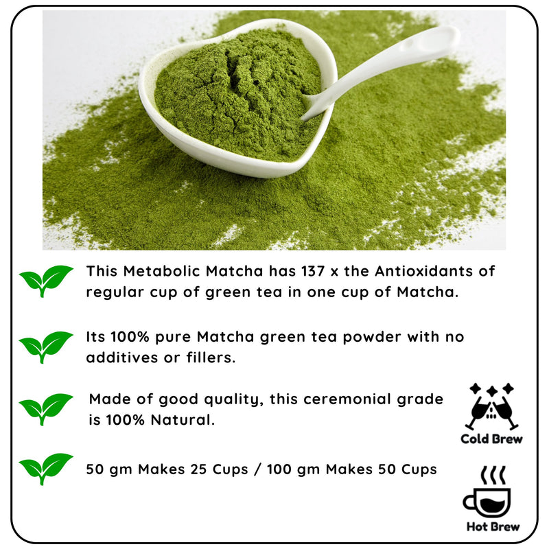 Metabolic Kyoto Matcha Tea- 55 g | Verified Sustainable Tea on Brown Living™