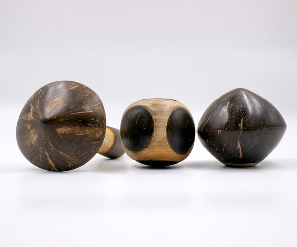 Mini Coconut Shakers Combo of 3 - Round, Square, Eye | Verified Sustainable Musical Instruments on Brown Living™